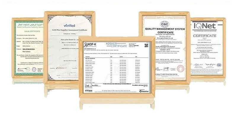 Coptidis Rhizoma Extract Powder certification